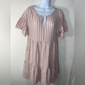 Velvet by Graham & Spencer Pink and White Striped Dress